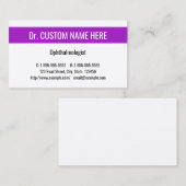 Carte de profil Ophtalmologiste élégant (Devant / Derrière)