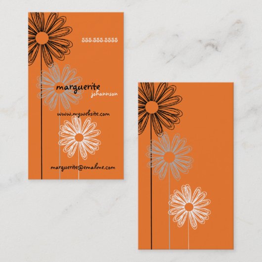 Carte de profil orange fluide (Devant / Derrière)