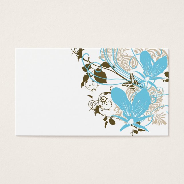 Carte de profil orchidées bleues (Devant)