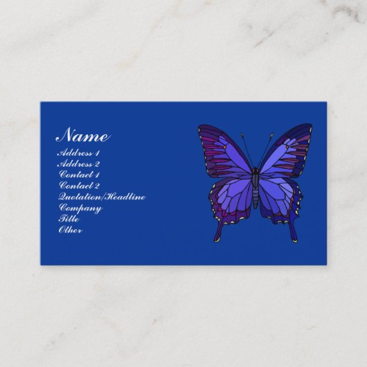 Carte de profil Papillon bleu (Devant)