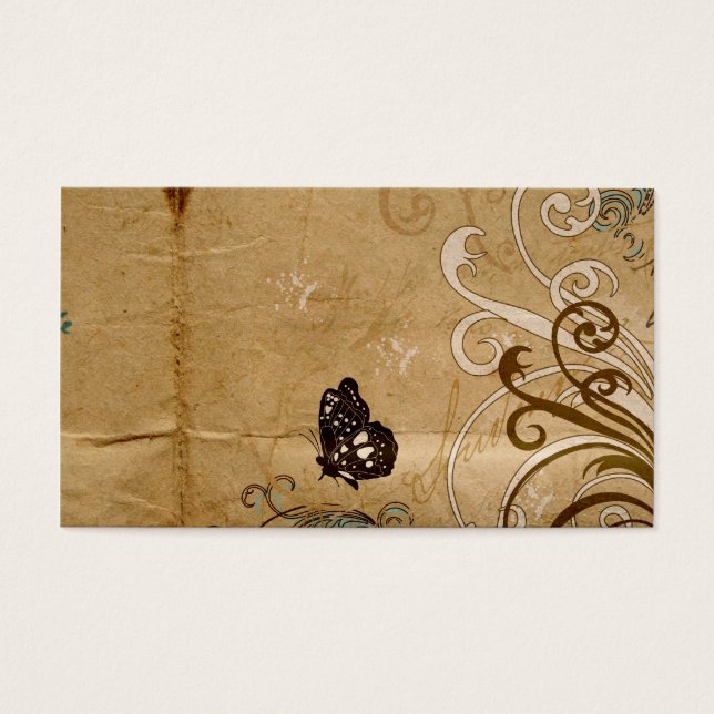 Carte de profil papillon vintage (Devant)