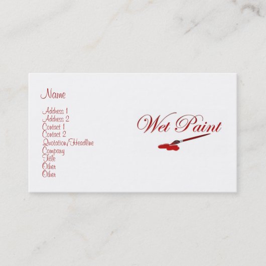 Carte de profil Peinture humide (Devant)