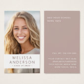 Carte de profil photo du réseau des étudiants (Devant & derrière)