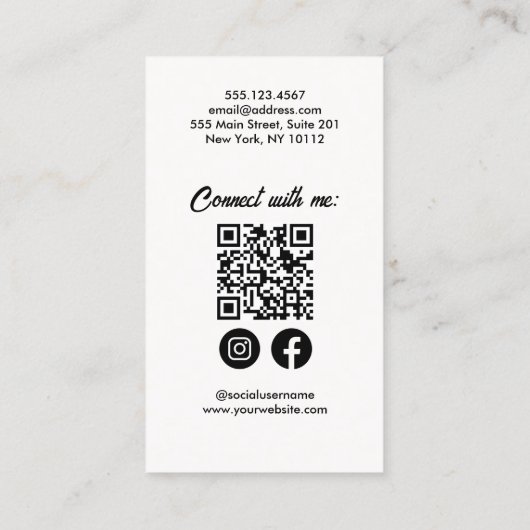 Carte de profil photo modèle mode (Dos)