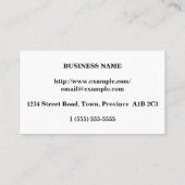 Carte de profil professionnelle d'antan (Dos)