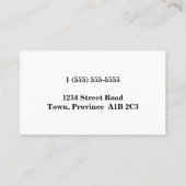 Carte de profil professionnelle Dapper (Dos)