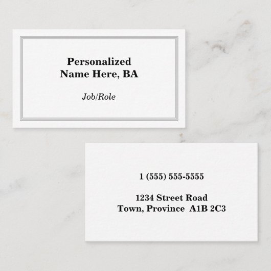 Carte de profil professionnelle Dapper (Devant / Derrière)