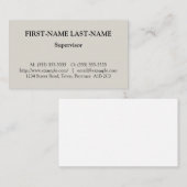 Carte de profil professionnelle de base (Devant / Derrière)