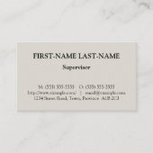 Carte de profil professionnelle de base (Devant)