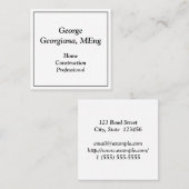 Carte de profil professionnelle de construction ré (Devant / Derrière)