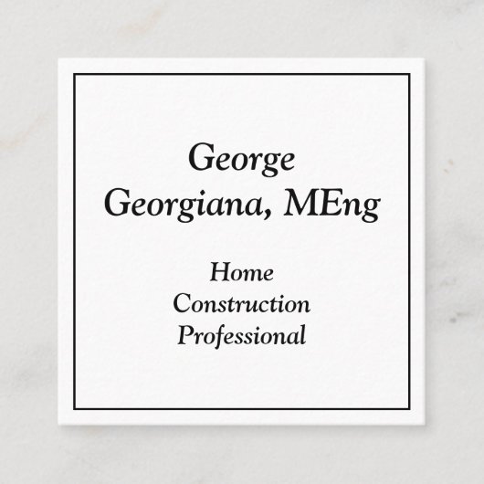 Carte de profil professionnelle de construction ré (Devant)