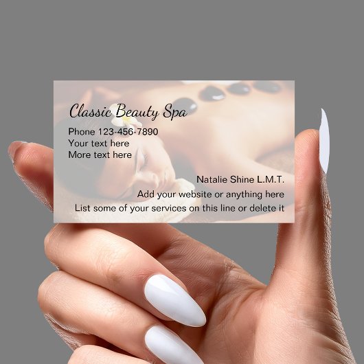 Carte de profil professionnelle Massage en pierre