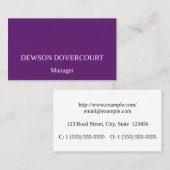 Carte de profil professionnelle pourpre (Devant / Derrière)