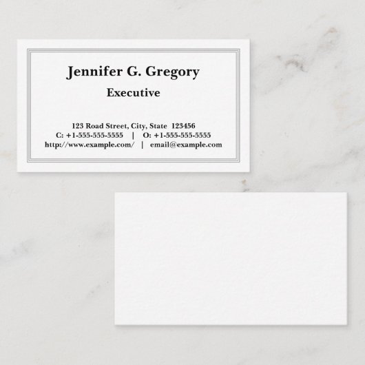 Carte de profil professionnelle simple (Devant / Derrière)