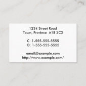 Carte de profil professionnelle simple (Dos)