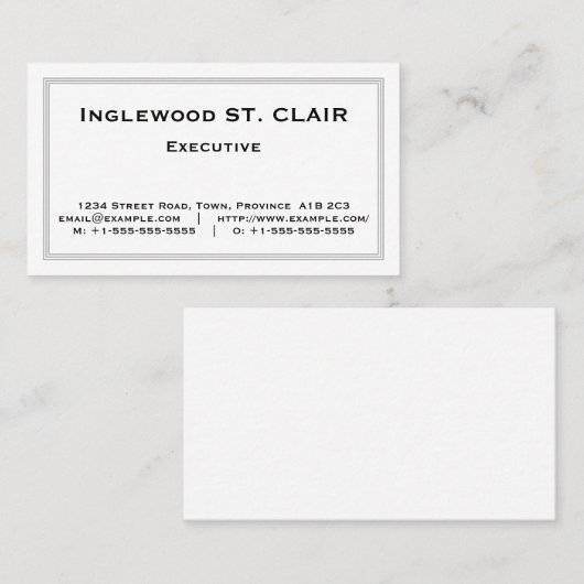 Carte de profil professionnelle simple (Devant / Derrière)