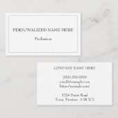 Carte de profil professionnelle simple et minimali (Devant / Derrière)