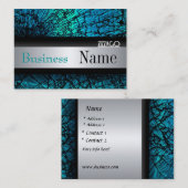 Carte de profil Revêtement métallique Argent noir  (Devant / Derrière)