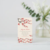Carte de profil Rouge Sakura Oriental Cherry Bloss (Debout devant)