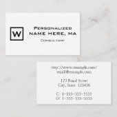 Carte de profil simple Consultant (Devant / Derrière)