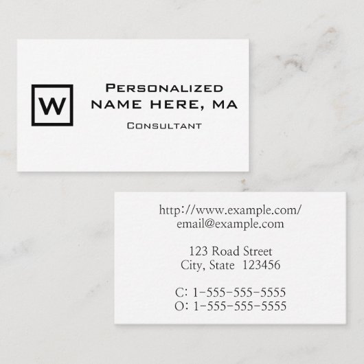 Carte de profil simple Consultant (Devant / Derrière)