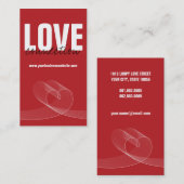 Carte de profil simple moderne Red Loopy Love Hear (Devant / Derrière)