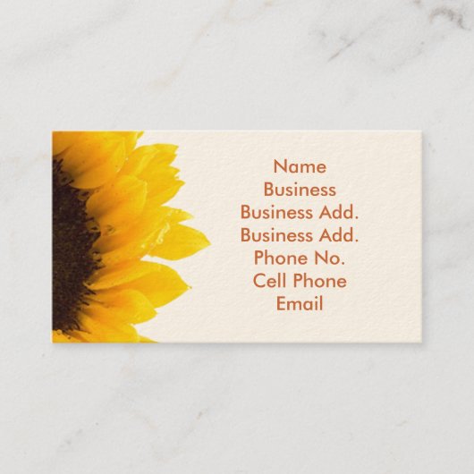 Carte de profil Sunflower (Devant)