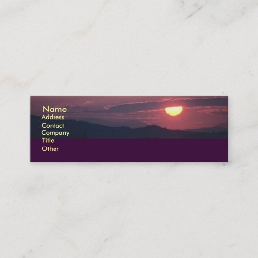 Carte de profil Sunshine (Devant)