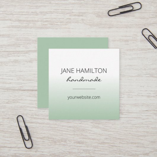 Carte de profil verte élégante professionnelle (Devant/Arrière en situation)