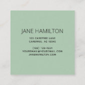 Carte de profil verte élégante professionnelle (Dos)