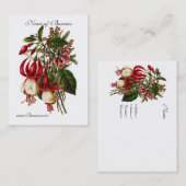 Carte de profil Vintage Floral rouge (Devant / Derrière)