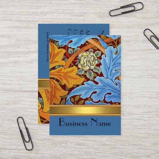 Carte de profil Vintage Impression William Morris  (Devant/Arrière en situation)