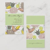 Carte de profil Whimsical Sweet Birds & Floral Gar (Devant / Derrière)