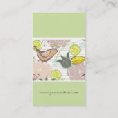 Carte de profil Whimsical Sweet Birds & Floral Gar (Dos)