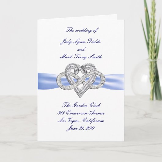 Carte de programme Blue Infinity Heart (Devant)