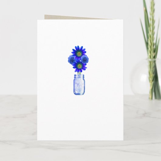 Carte de programme Burlap Rustic Blue Mason Jars (Dos)
