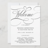 Carte de programme calligraphie moderne noire inte (Devant)