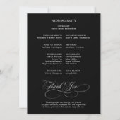Carte de programme calligraphie moderne noire inte (Dos)