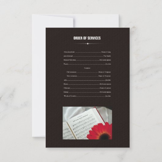 Carte de programme commémorative (Dos)