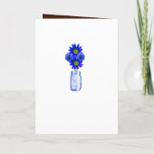 Carte de Programme de Bocaux en Verre Bleu Rustiqu (Dos)