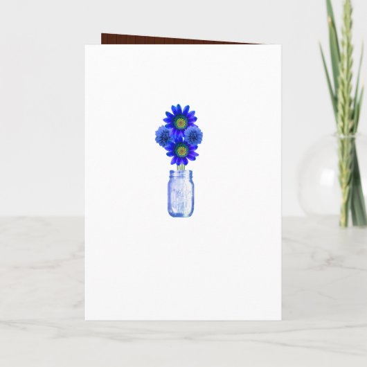 Carte de Programme de Bocaux en Verre Bleu Rustiqu (Dos)