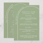 Carte de programme de cérémonie de mariage à arche (Devant / Derrière)