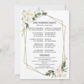 Carte de programme de cérémonie de mariage à fleur (Dos)