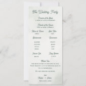 Carte de programme de cérémonie de mariage à la ve (Dos)