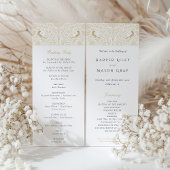 Carte de programme de cérémonie de mariage à thème