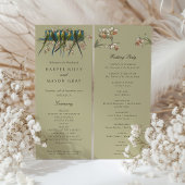 Carte de Programme de Cérémonie de Mariage Aviary
