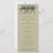 Carte de Programme de Cérémonie de Mariage Aviary (Devant)