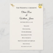 Carte de programme de cérémonie de mariage méditer (Devant)