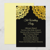 Carte de programme de cérémonie de mariage noir et (Devant / Derrière)