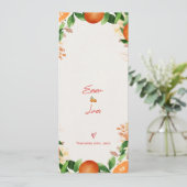 Carte de programme de cérémonie de mariage orange (Debout devant)